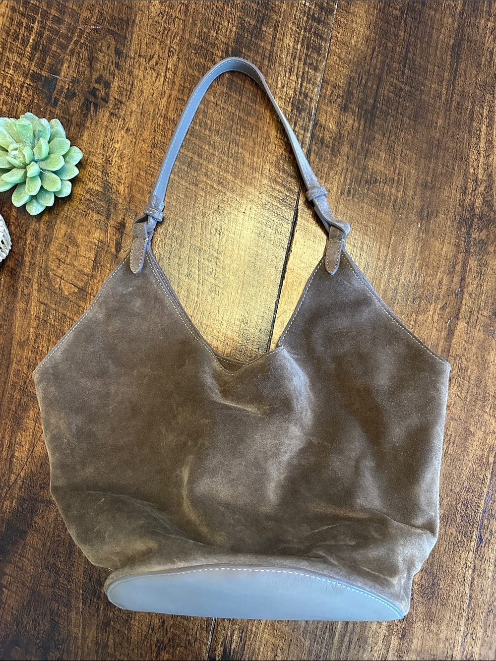 Made in Italy Genuine Suede Hobo Tote Bag - Picture 3 of 15